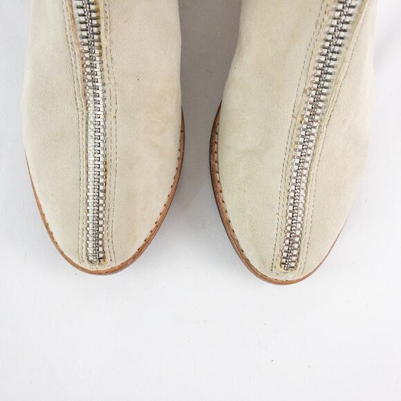 Anthropologie Matiko Mylvia Tan Suede Front Zip Ankle Boots Womens 6 - Picture 10 of 16